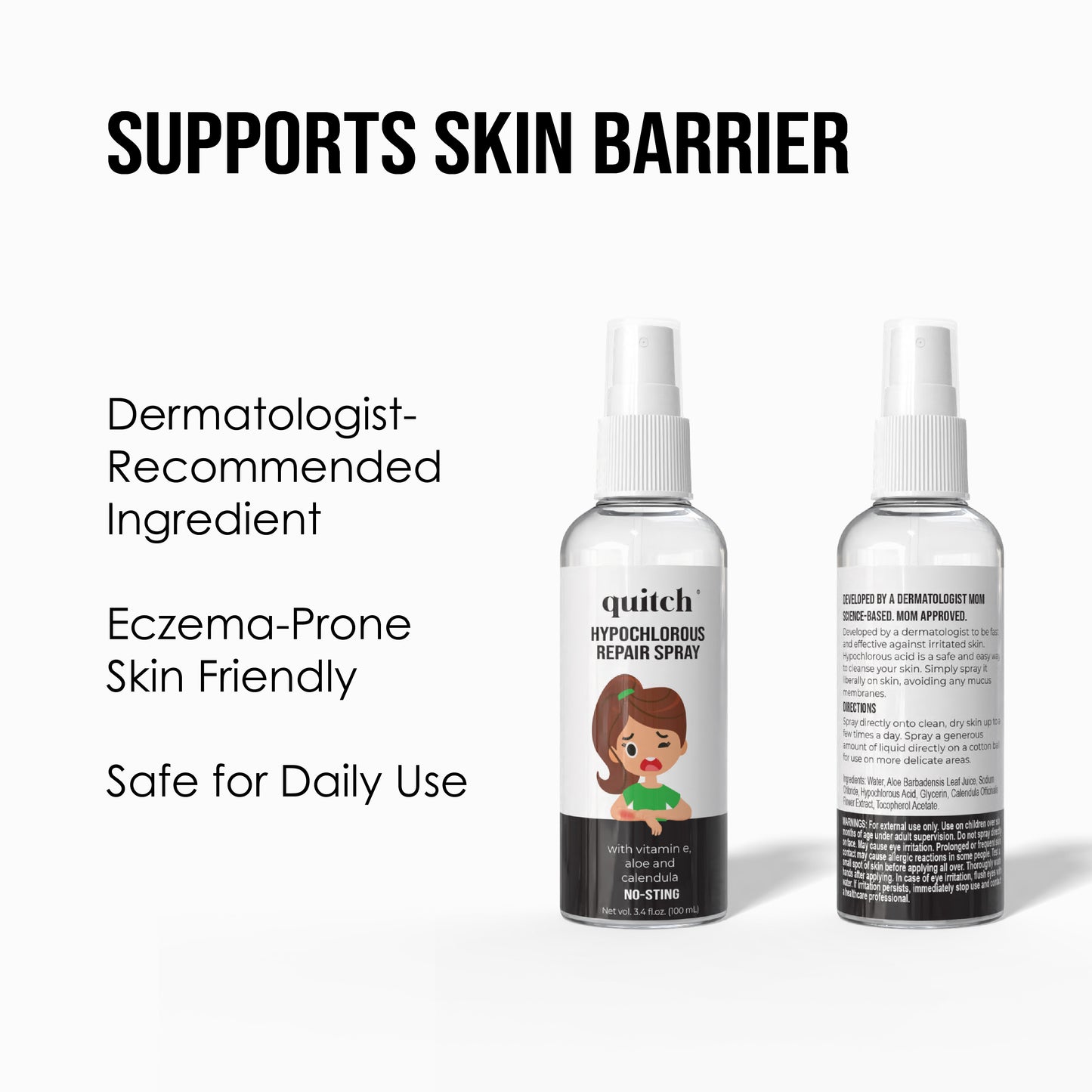 Quitch Eczema Repair Duo - Hydrocortisone Healing Balm + Hypochlorous Repair Spray